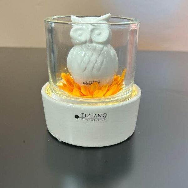 Dekoset Castello mit Eule Aurelia creme-weiß