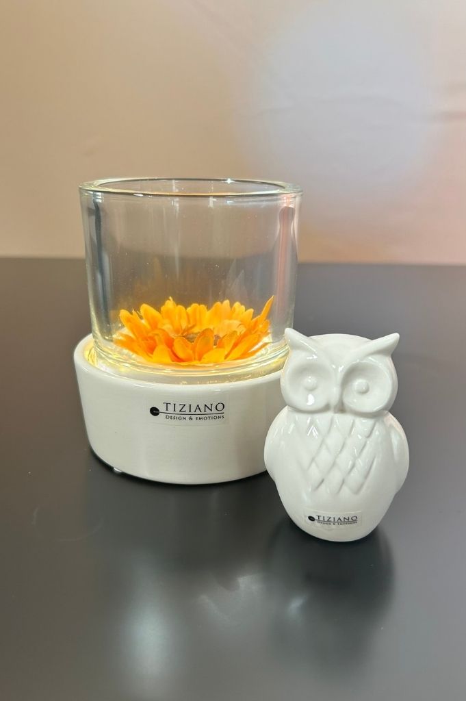 Dekoset Castello mit Eule Aurelia creme-weiß – Bild 3