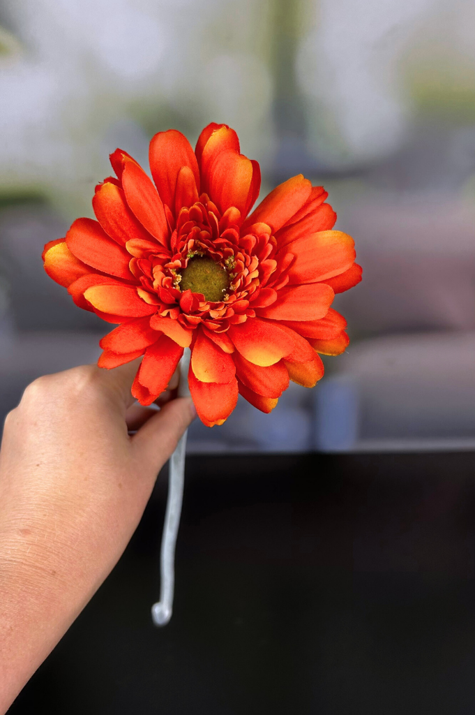 Dekoblume Gerbera groß orange – Bild 4
