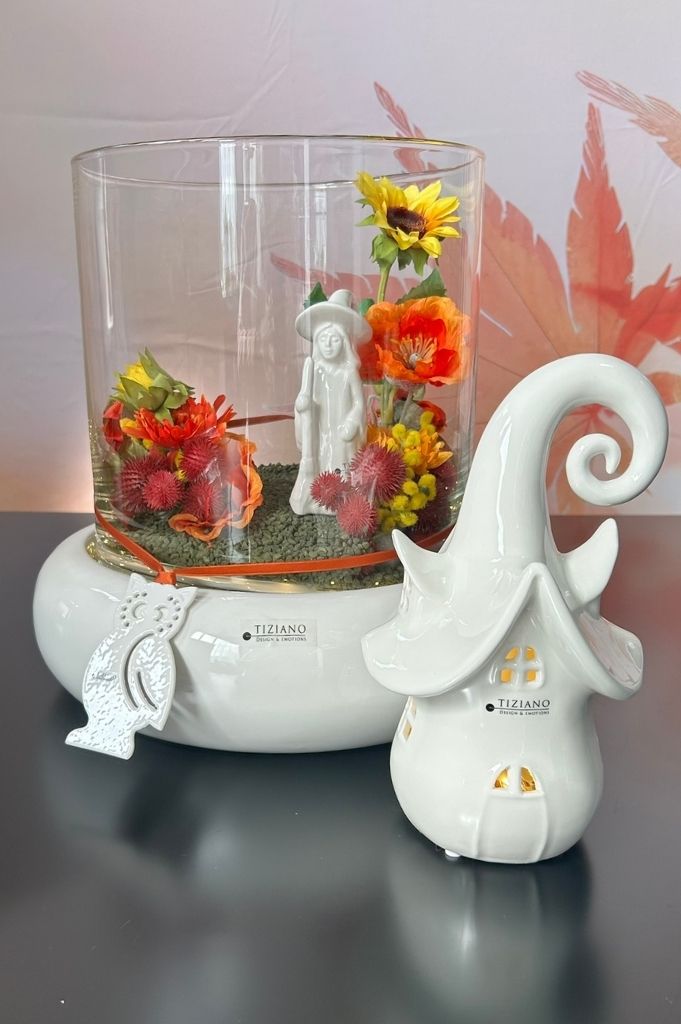 Dekoset Merida mit Haus Avalon LED+Hexe Franca creme-weiß – Bild 3