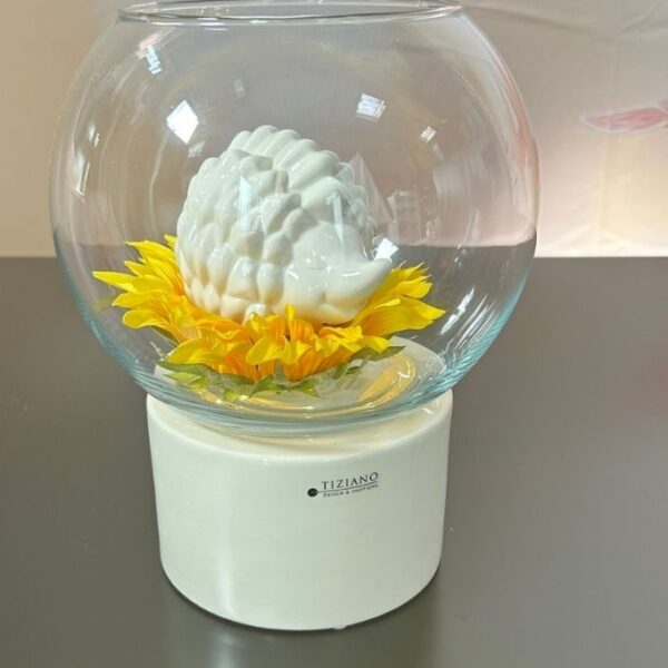 Dekoset Narvik mit Glas Ovaro+Igel Max creme-weiß