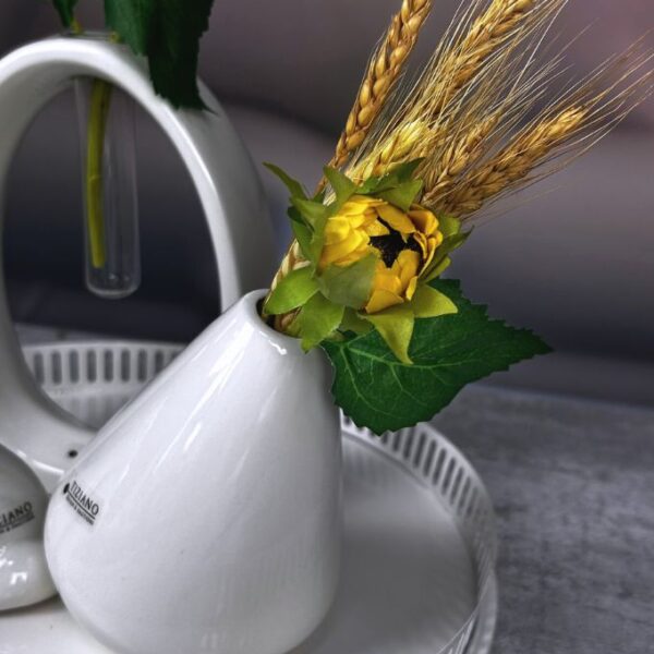 Vase schräg Vallina 13,5 creme-weiß