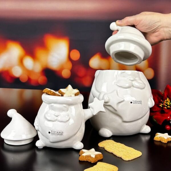 Deko Gebäckdose Santa Tonio creme-weiß