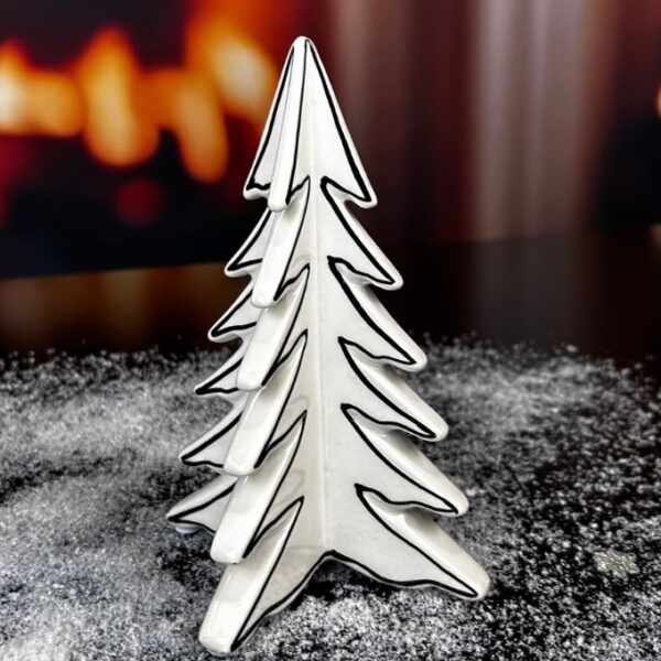 Deko Baum Martino 17,5cm creme-weiß