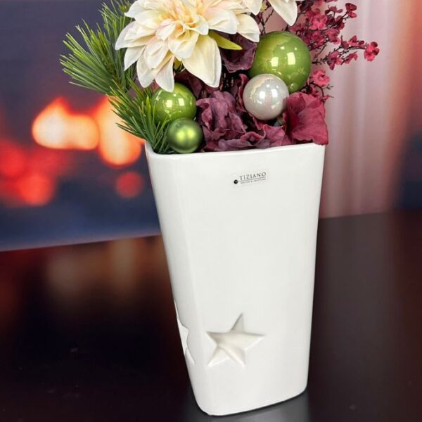 Vase Murales 25cm mit Stern creme-weiß