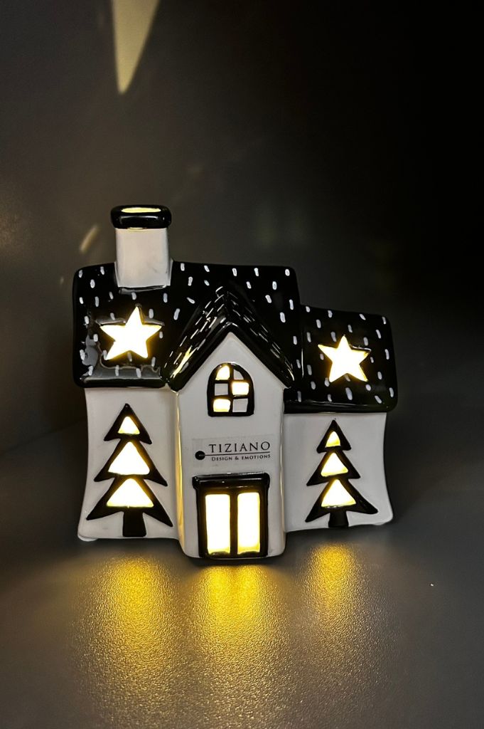 Deko Haus Pedaso LED schwarz/creme-weiß – Bild 3