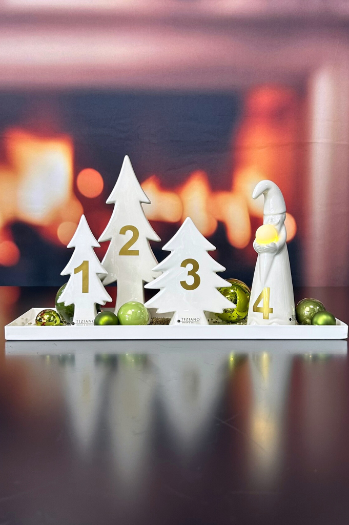 Dekoset Advent Metallschale Legri mit Baum Adelmo – Bild 3