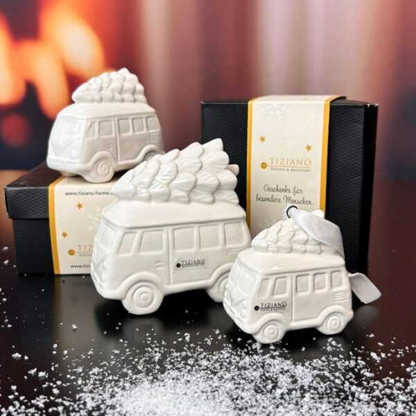 3er Set Bus Caso mit Baum creme-weiß in Geschenkkartons