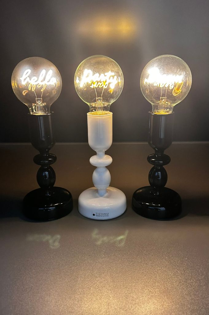 Dekolicht Savazza 27cm Glas schwarz Motiv Party – Bild 4