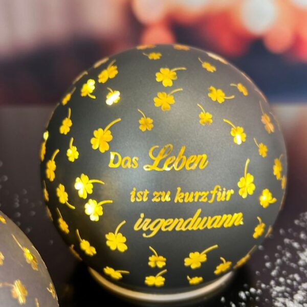Lichtkugel Das Leben 12 cm anthrazit
