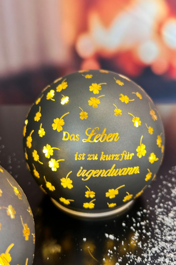 Lichtkugel Das Leben 10cm anthrazit