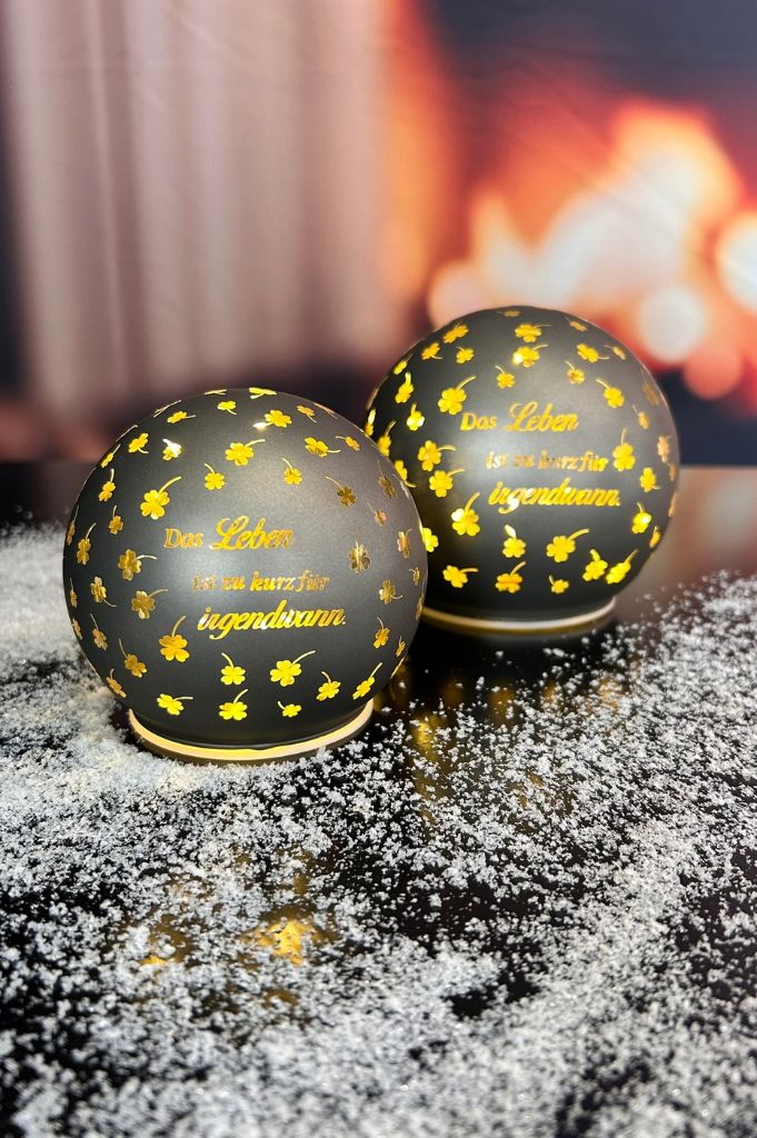 Lichtkugel Das Leben 10cm anthrazit – Bild 3