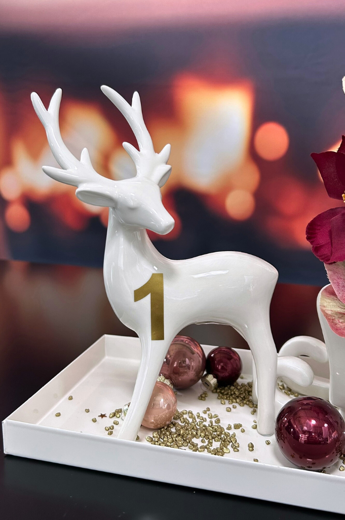 Dekoset Advent Metallschale Legri mit Hirsch Riola+Arvello – Bild 3