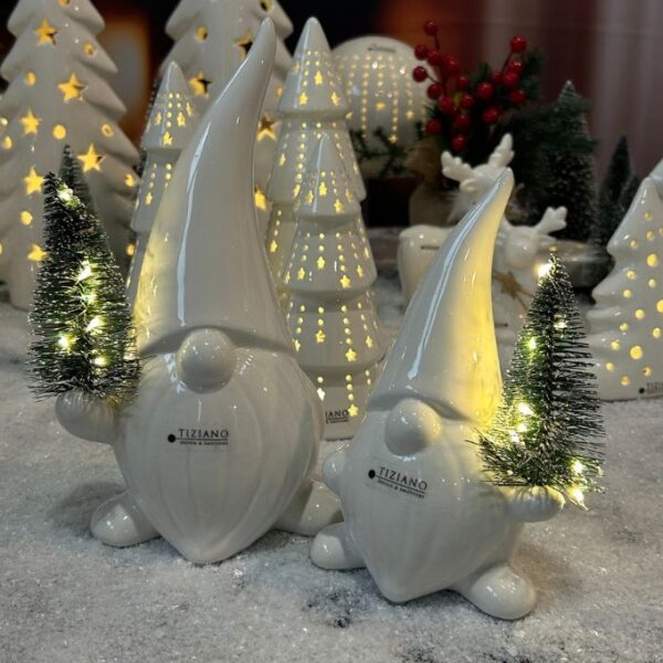 Deko Santa Stefano mit Baum LED creme-weiß