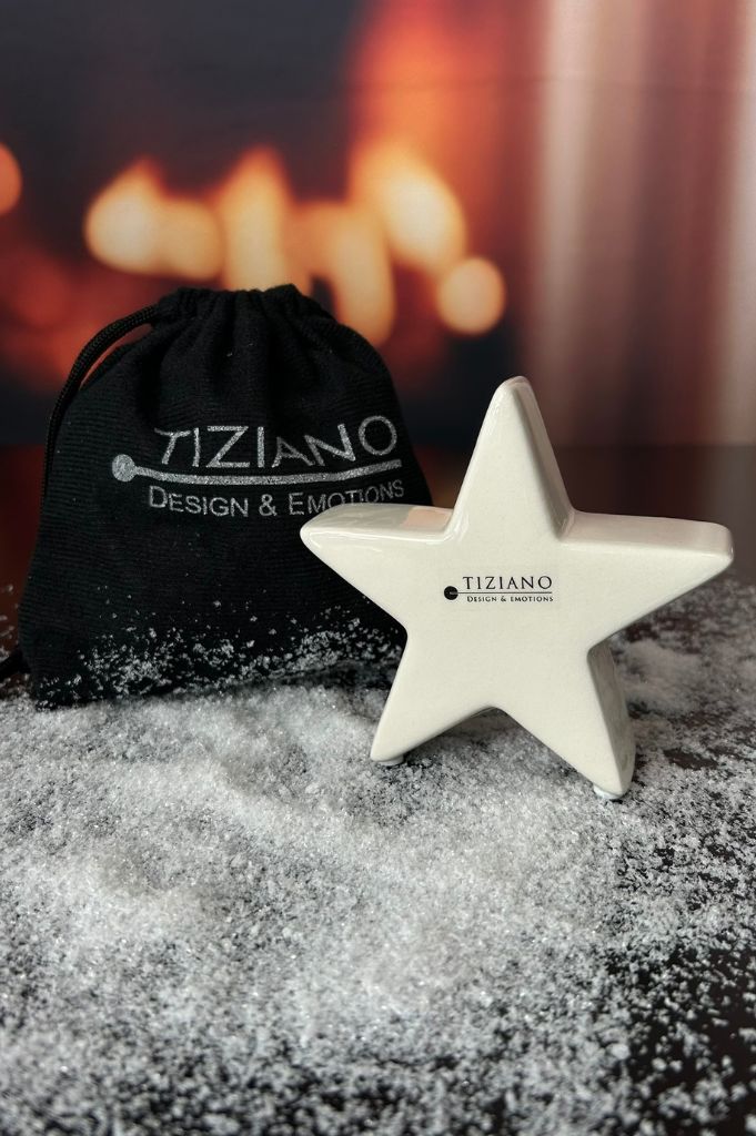 Geschenksäckchen Deko Stern Cometa creme-weiß