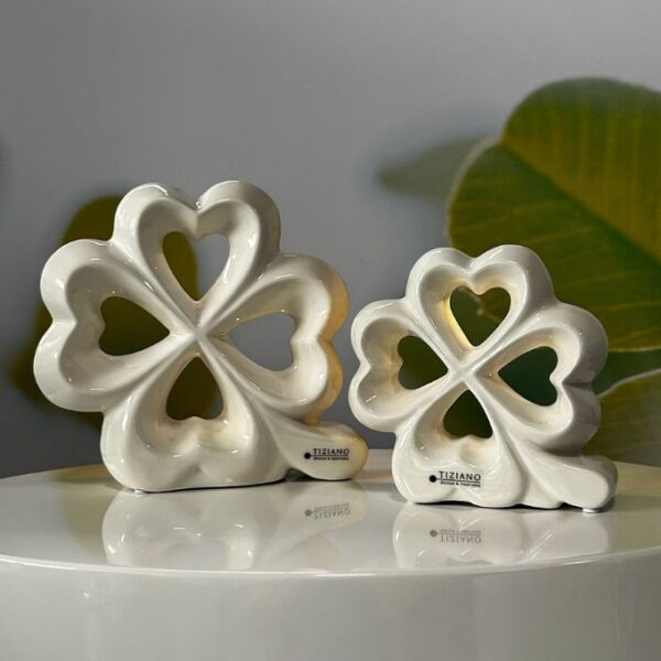 Deko Glücksblatt Felice LED creme