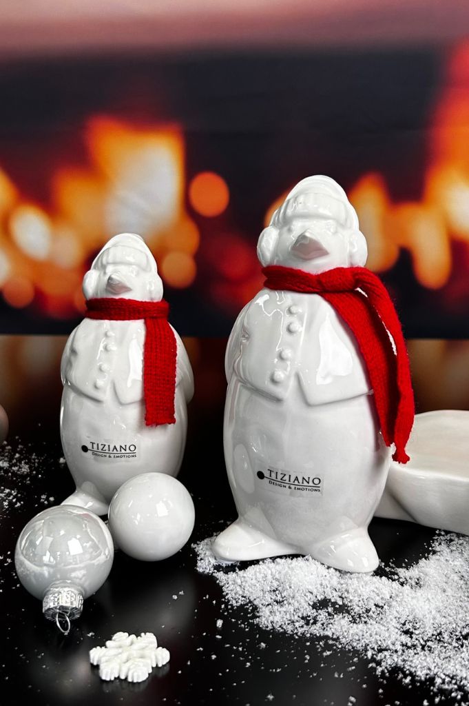 Deko Pinguin Flocke mit rotem Schal – Bild 4