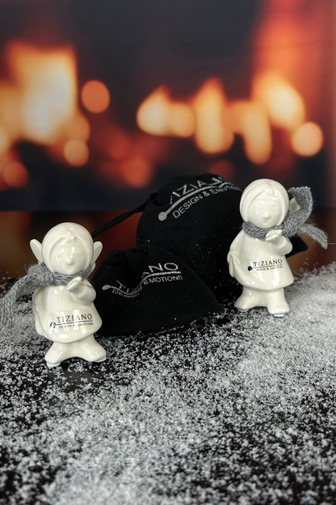 Geschenksäckchen Engel Anna mit Kuss Hand creme-weiß
