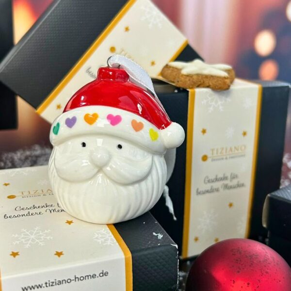 Deko Baumhänger Santa Kopf Nico 6cm dekoriert