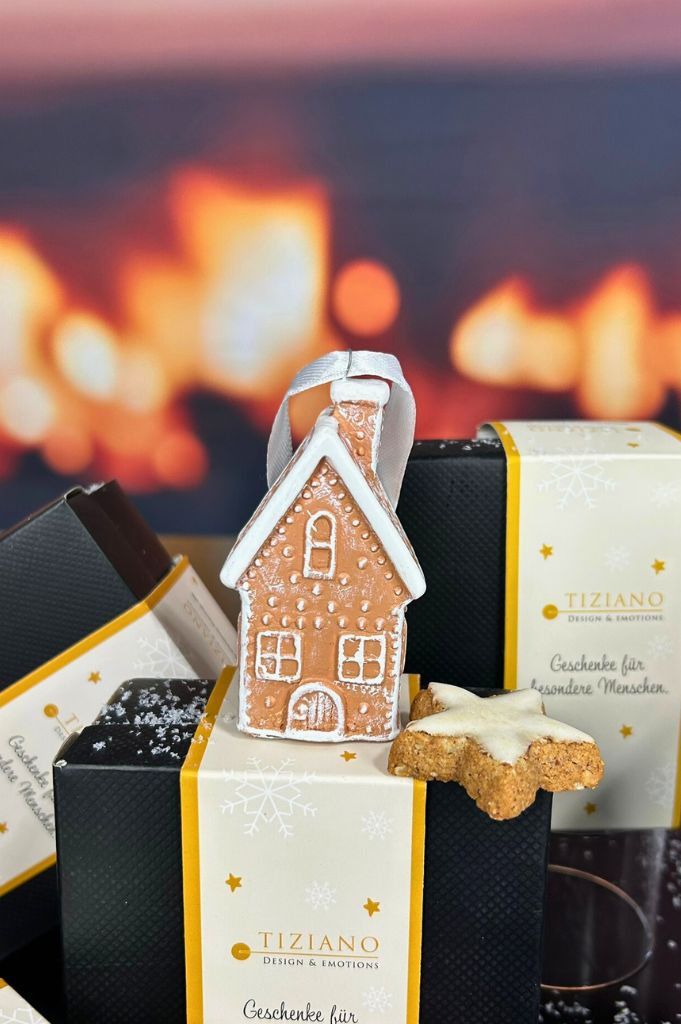 Deko Baumhänger Lebkuchenhaus Piani 7,5cm dekoriert