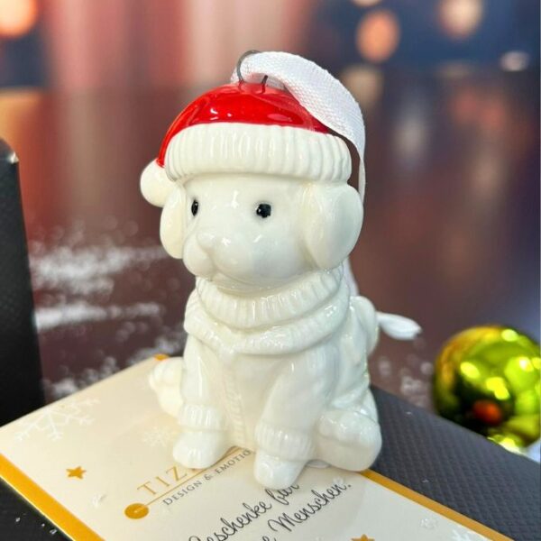 Deko Baumhänger Hund Rocky 7cm dekoriert