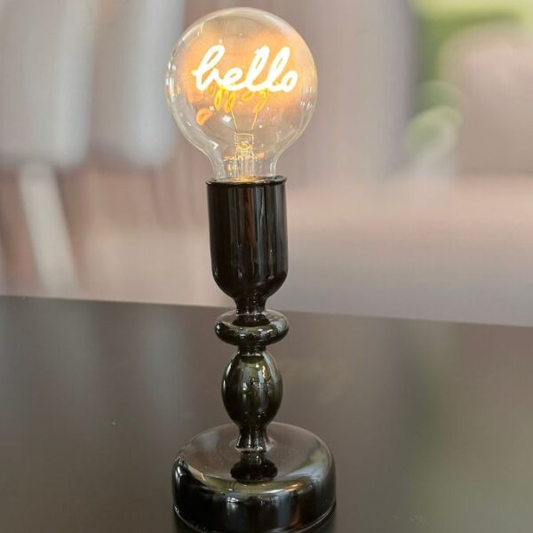 Dekolicht Savazza 27cm Glas schwarz Motiv Hello