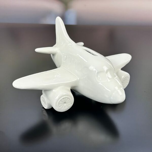 Spardose Flugzeug Soldo 13cm creme