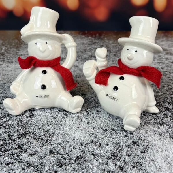 Deko 2er Set Schneemann Carlo mit rotem Schal