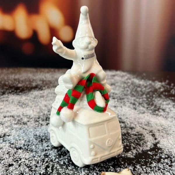 Dekoset Bus Caso mit Baum und Santa Linus creme-weiß