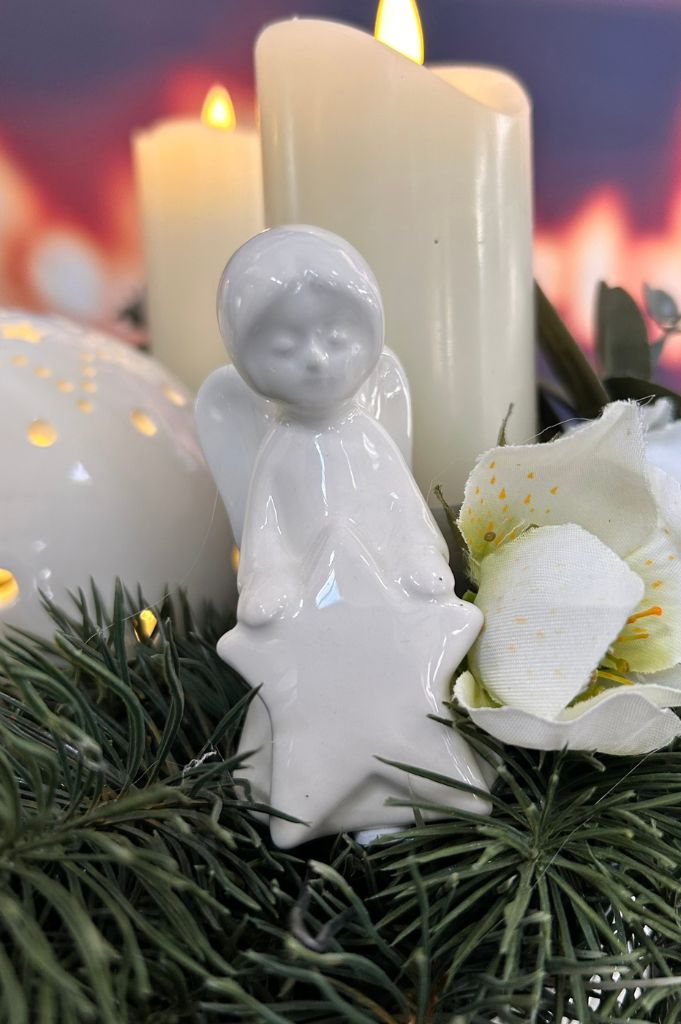 Adventskranz mit Metallschale Canneto+Kerze Sotto LED+Nora – Bild 3