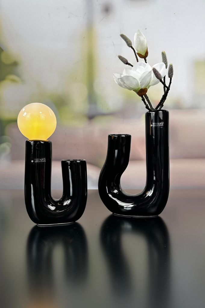 Fiorello schwarz Lampe oder Vase