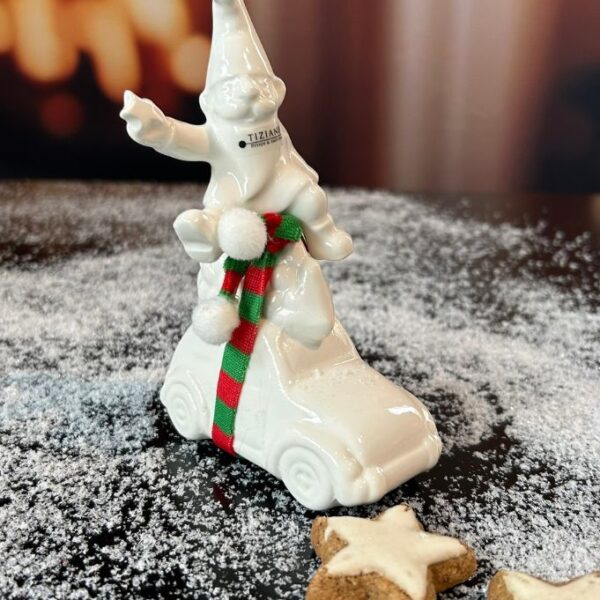 Dekoset Auto Herbie mit Santa Linus creme-weiß