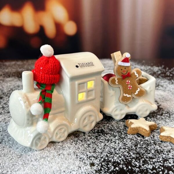 Dekoset Zug Lukas LED 2-teilig mit Lebkuchenmännchen