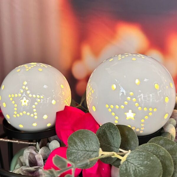 Deko Lichtkugel Tazzola creme LED