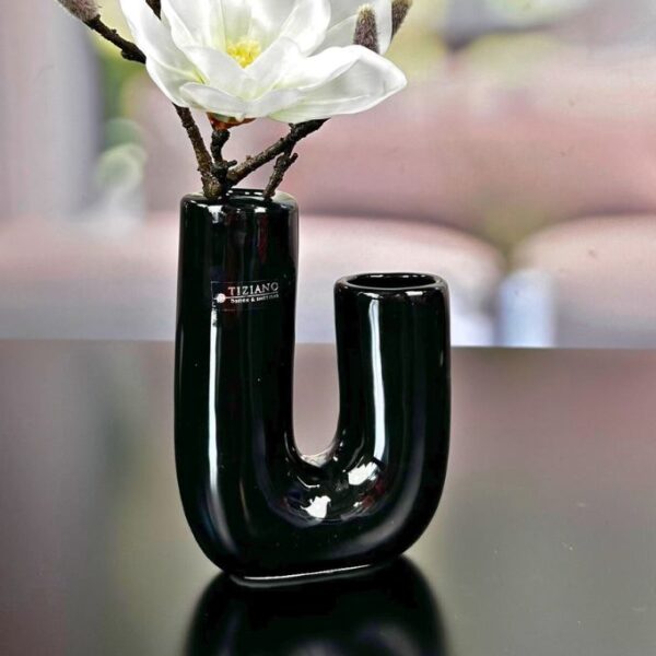 Vase Fiorello 22cm U-Form schwarz