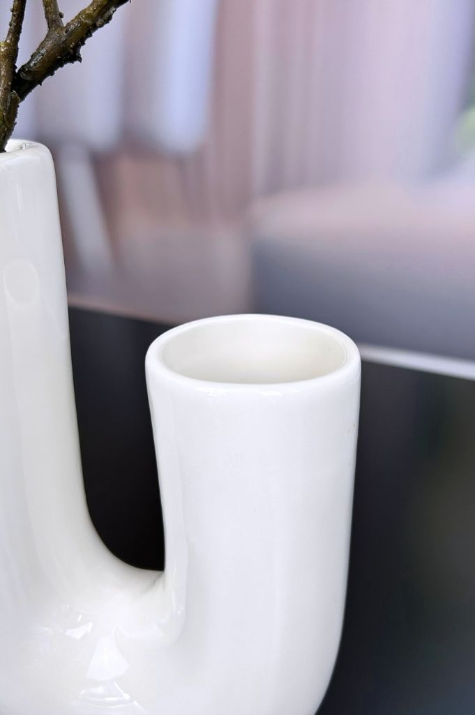 Vase Fiorello 22cm U-Form creme-weiß – Bild 3